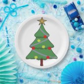 Schattige kerstboom papieren bordje (Feest)