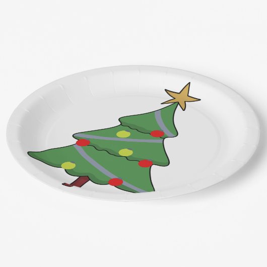 Schattige kerstboom papieren bordje (Gekanteld)