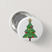 Schattige kerstboom ronde button 3,2 cm (Voorkant /achterkant)