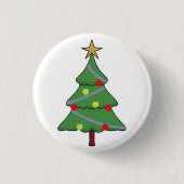 Schattige kerstboom ronde button 3,2 cm (Voorkant)