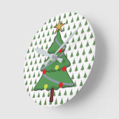 Schattige kerstboom ronde klok (Hoek)