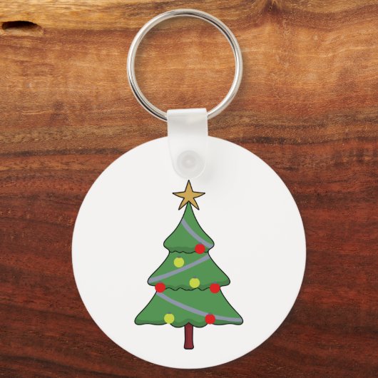 Schattige kerstboom sleutelhanger (Voorkant)