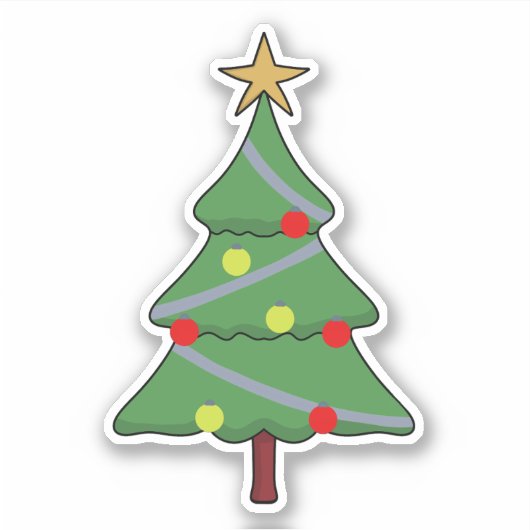Schattige kerstboom sticker (Voorkant)