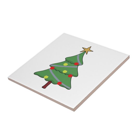 Schattige kerstboom tegeltje (Zijkant)