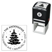 Schattige kerstboom vakantie retour adres  zelfinktende stempel (In situ)