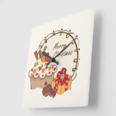 Schattige kerstboomklok vierkante klok (Hoek)