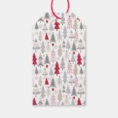 Schattige kerstboompatroon cadeaulabel (Achterkant)