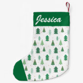 Schattige kerstboompatroon kleine kerstsok (Achterkant)