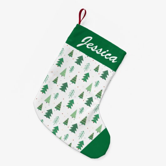 Schattige kerstboompatroon kleine kerstsok (Voorkant (Hangend))