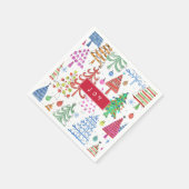 Schattige kerstboompatroon met vrolijke typografie servet (Hoek)