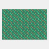 Schattige kerstboompatroon - rood, zwart en groen inpakpapier vel (Voorkant 3)