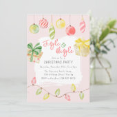 Schattige Kerstborrel Roze Kerstfeest Kaart (Staand voorkant)