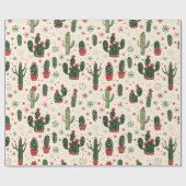 Schattige Kerstcactus | Woestijn  Cadeaupapier (Vlak)
