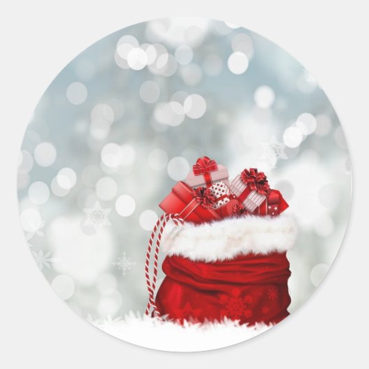 SCHATTIGE **KERSTCADEAU** KERSTMIS RONDE STICKER (Voorkant)