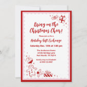 Schattige kerstcadeau-uitwisselingsfeest feestdagenkaart (Voorkant)