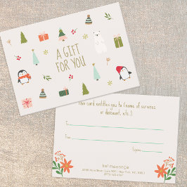 Schattige kerstcadeaubon