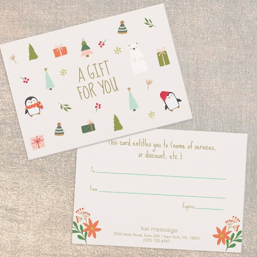 Schattige kerstcadeaubon