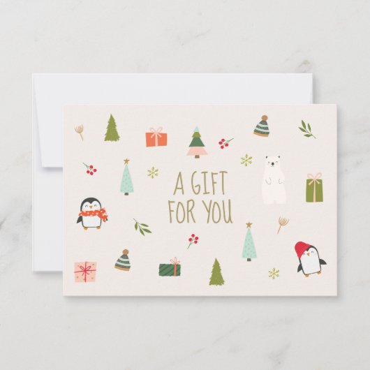 Schattige kerstcadeaubon (Voorkant)