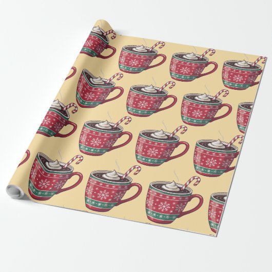 Schattige kerstcadeauverpakking cadeaupapier (Uitgerold)