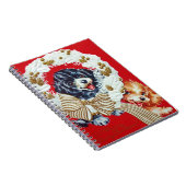 Schattige kerstcocktail Cocker Spaniel Puppies Notitieboek (Rechterzijde)