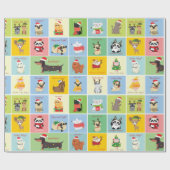 Schattige kerstdieren cadeaupapier (Vlak)