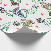 Schattige kerstdinosaurussen inpakpapier (Hoek)