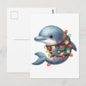 Schattige kerstdolfijn briefkaart (Voorkant / Achterkant)