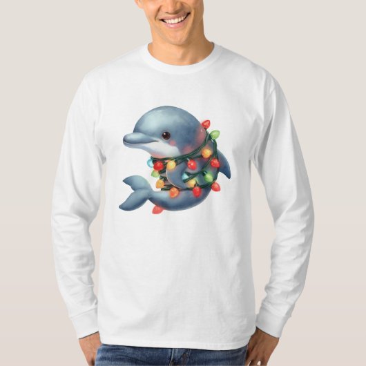 Schattige kerstdolfijn t-shirt (Voorkant)