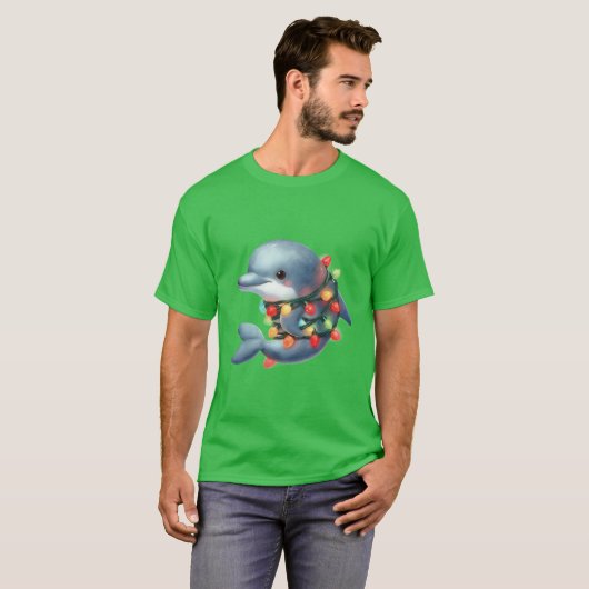 Schattige kerstdolfijn t-shirt (Voorkant volledig)