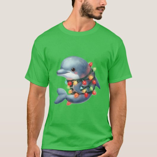 Schattige kerstdolfijn t-shirt (Voorkant)