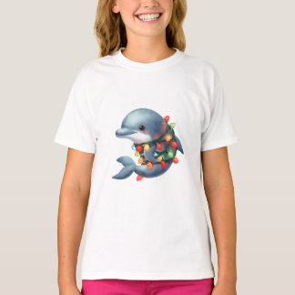 Schattige kerstdolfijn t-shirt