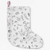 schattige kerstdoodle sok kleine kerstsok (Voorkant)
