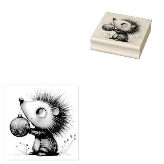 Schattige Kerstegel Rubberstempel (Gestempeld)