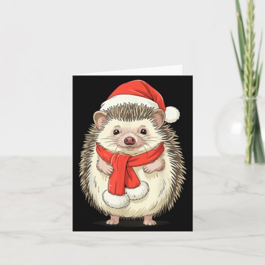 Schattige Kerstegel Santa Kaart (Voorkant)
