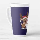 Schattige Kerstelandreindeer & Sneeuwman Latte Mok (Linkerhoek)
