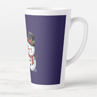 Schattige Kerstelandreindeer & Sneeuwman Latte Mok