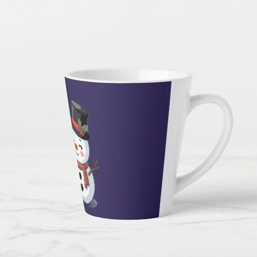 Schattige Kerstelandreindeer & Sneeuwman Latte Mok (Rechts)