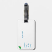 Schattige Kerstelf & Cadeausdoos op Teal Bagagelabel (Achterkant verticaal)