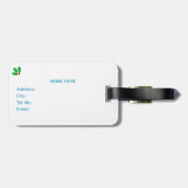 Schattige Kerstelf & Cadeausdoos op Teal Bagagelabel (Achterkant horizontaal)