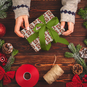 Schattige Kerstelf Feestelijke Letter B Cadeaupapier