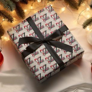 Schattige Kerstelf Feestelijke Letter Z Cadeaupapier