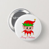 Schattige Kerstelf & gouden belletjes Ronde Button 5,7 Cm (Voorkant /achterkant)