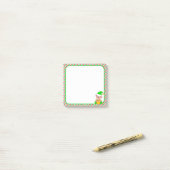 Schattige Kerstelf  & Groen, Rood & Wit Frame Post-it® Notes (Op bureau)
