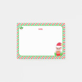 Schattige Kerstelf & Groen, Rood & Wit Frame Post-it® Notes (Voorkant)