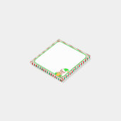 Schattige Kerstelf & Groen, Rood & Witte Frame Post-it® Notes (Schuin)