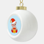 Schattige Kerstelf Keramische Bal Ornament (Rechts)