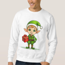 Schattige Kerstelf met Cadeau – Kersttrui 