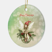 Schattige Kerstelf op een ornament (Links)