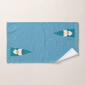 Schattige Kerstelf op Saffierblauw Bad Handdoek (Handdoek)