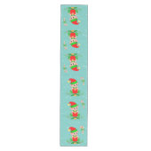 Schattige Kerstelf op turquoise Medium Tafelloper (Voorkant)